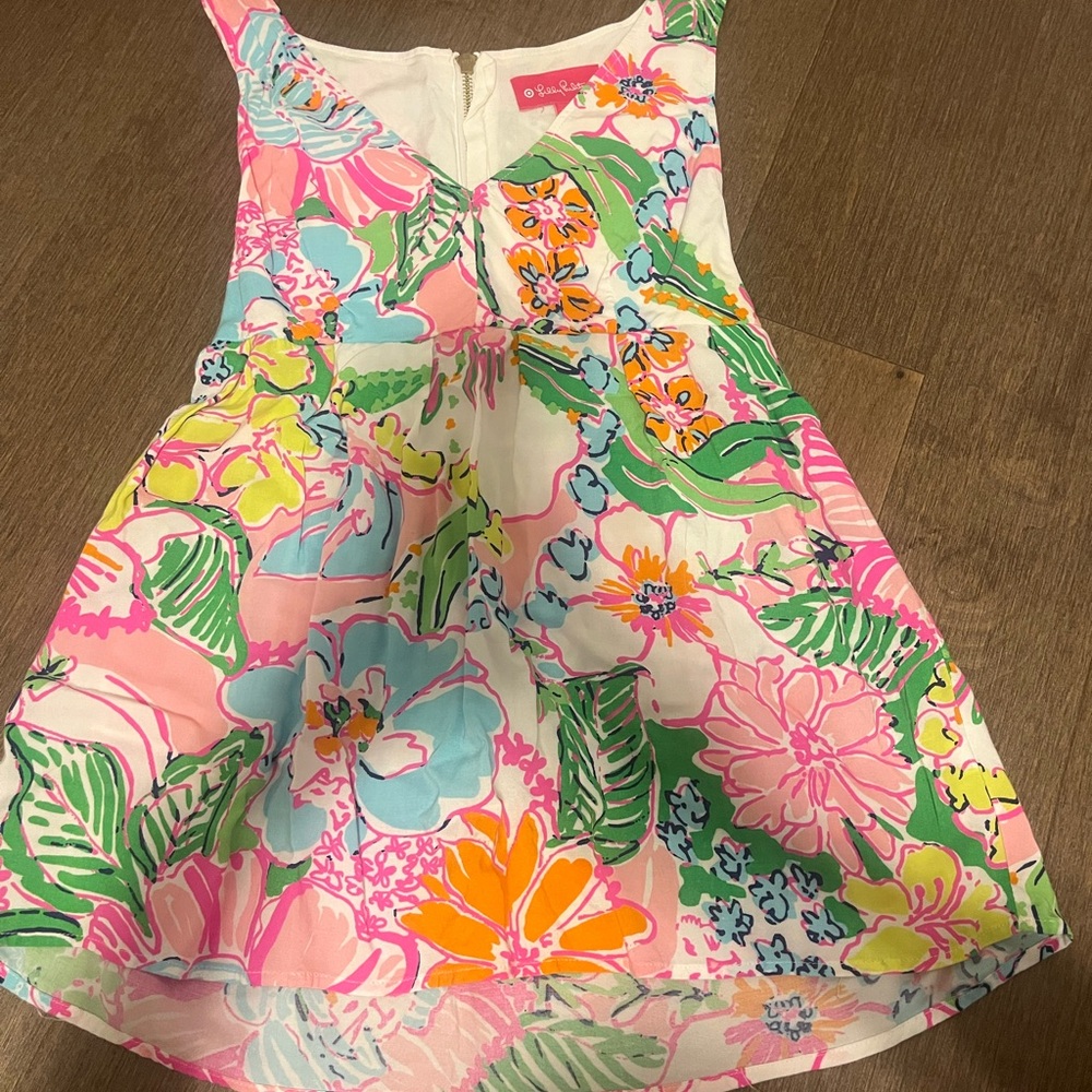 Lilly Pulitzer Pink and Green Floral Kids Dress